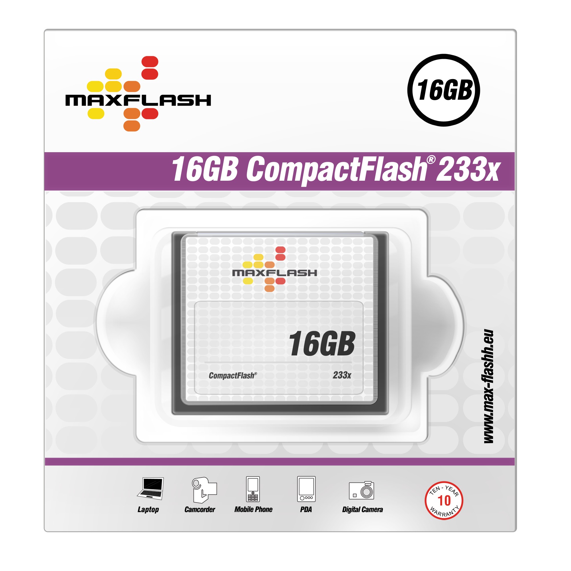16GB Maxflash CF/CompactFlash Card 233x (Typ I), Retail
