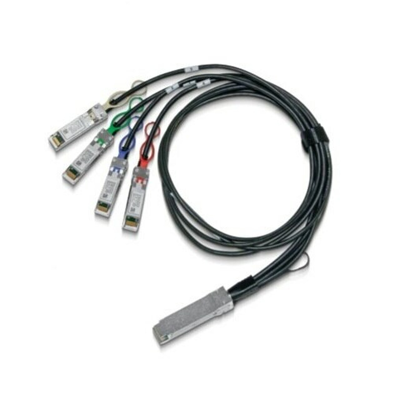 NVIDIA passive copper hybrid cable, ETH 100GbE to 4x25GbE, QSFP28 to 4xSFP28, 3m