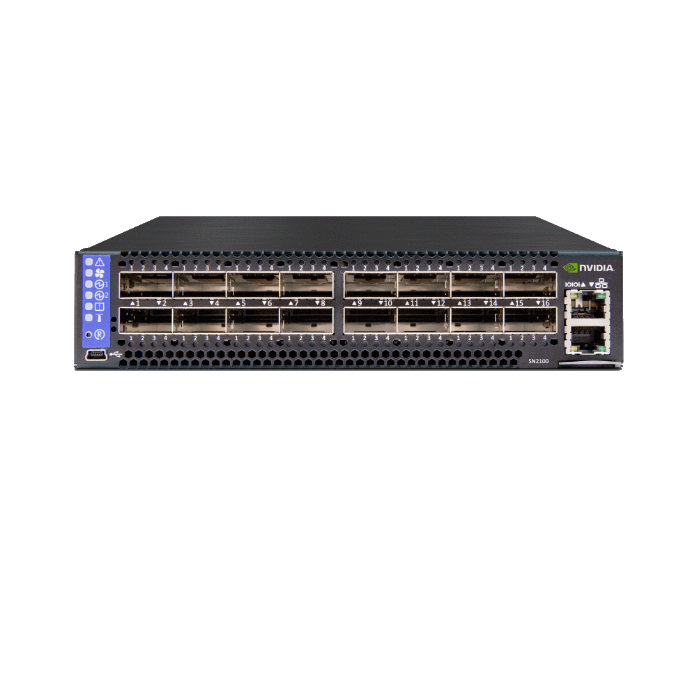 NVIDIA Spectrum 100GbE 1U switch, Cumulus, x86 2core, C2P airflow, 16 QSFP28 ports
